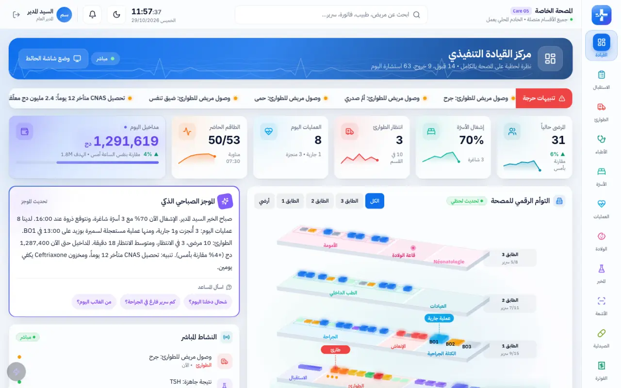 منظومة مصحة خاصة على الحاسوب
